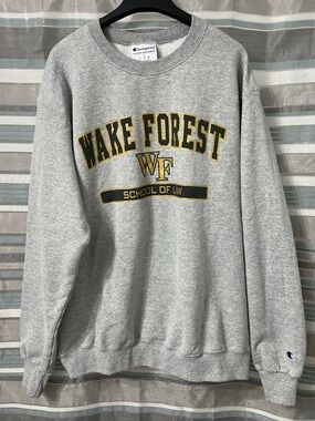 Champion Grey Wake Forest School of Law Crewneck Sweatshirt